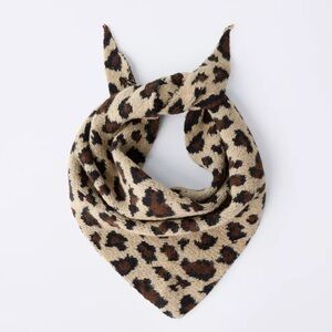 Zara Kids Leopard Print Bandana Scarf in Cream, Brown, Black